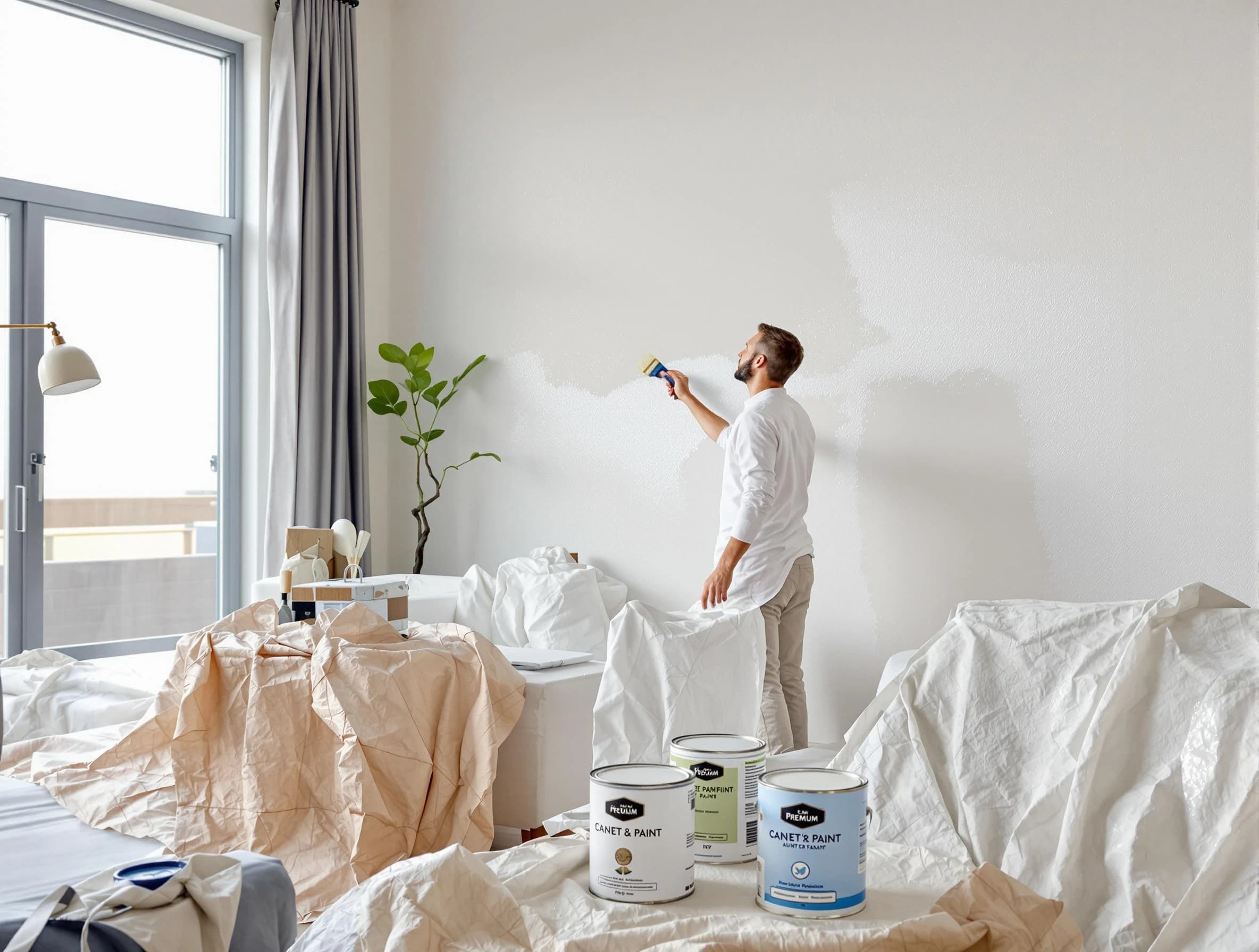 University Heights House Painters team carefully painting an interior wall in University Heights, OH